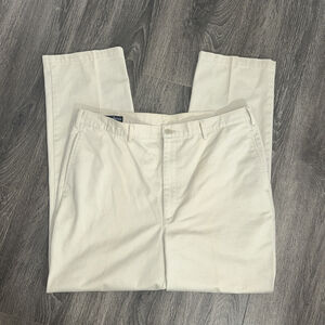 Lands End Custom 38X30 Khaki Pants Slacks 100% Cotton